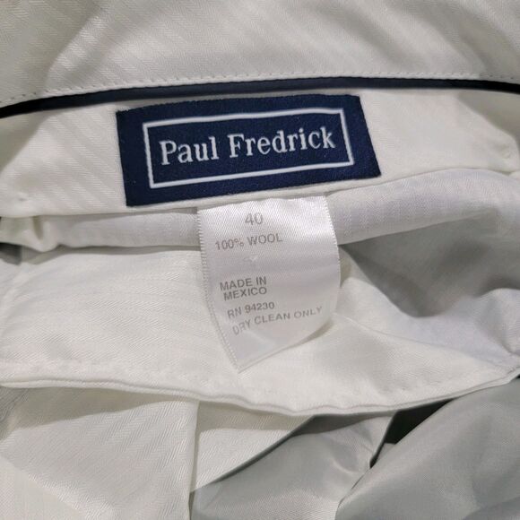 Paul Fredrick Mens Suit Size 48 R Brown Windowpane Plaid Wool Classic Fit Retro - Picture 15 of 15